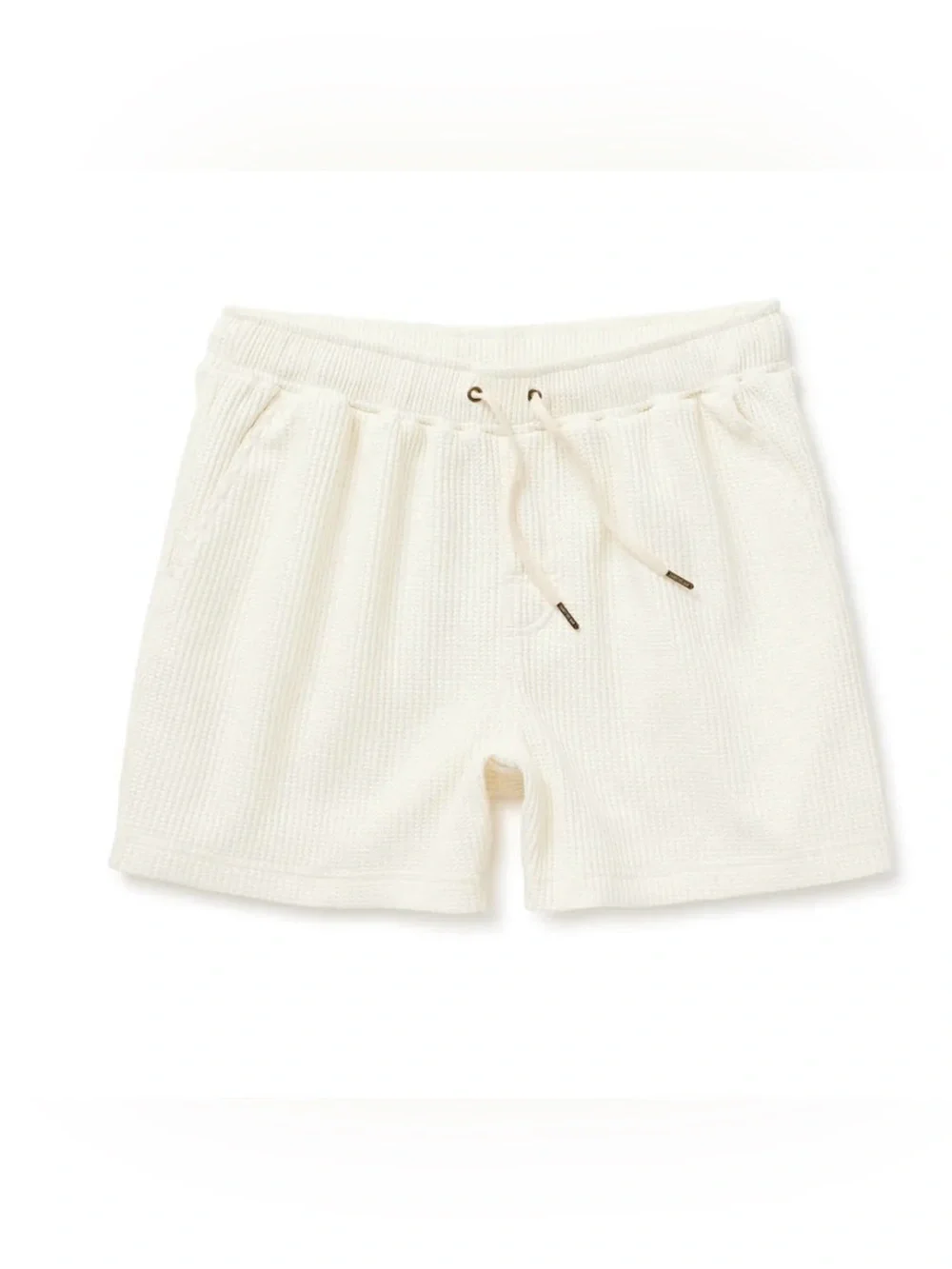 Dandy Del Mar Waffle Knit Lounge Shorts Cream 100% Cotton Drawstring Men’s L